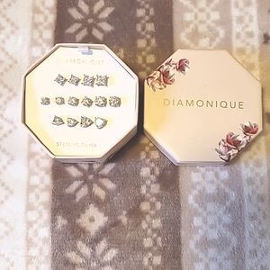 Diamonique set of 8 earrings